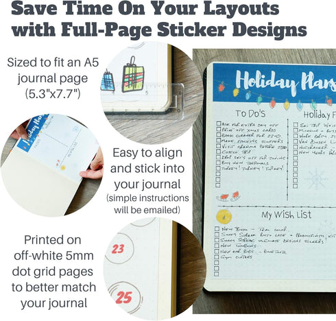 Seasons & Holidays Planner Stickers & Stencils, 22 Sheets Cute Stickers and 6 Stencils for Journals Scrapbooks