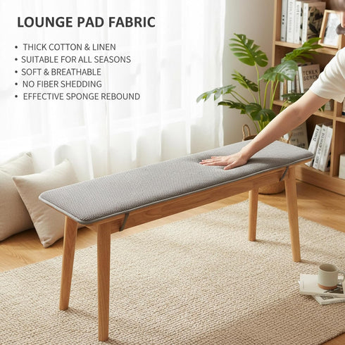 KUYYFDS 59x16in Bench Cushions, Soft Corduroy Bench Cushion with Non-Slip Bottom and Ties, Thick Plush Seat Cushion