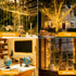 200LED 60FT 8 Ollny Christmas Lights Indoor, Warm White Connectable Plug in String Light Outdoor, Modes Waterproof