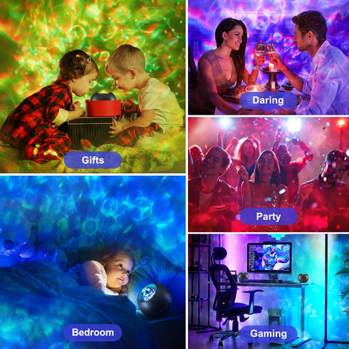 One Fire Galaxy Projector, Vibrant Galaxy Light Projector, White Noise & Bluetooth Room Lights for Bedroom,Remote Timer