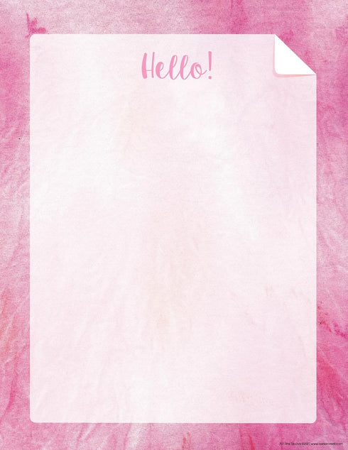 Barker Creek Get Organized Office Kit, Pink Tie-Dye, 12 Designer File Folders, Colorful Computer Paper