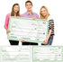 Dianelhall 2 Pcs Big Checks for Presentations, 30 x 16'' Giant Large Blank Fake Check for Graduation Presentations