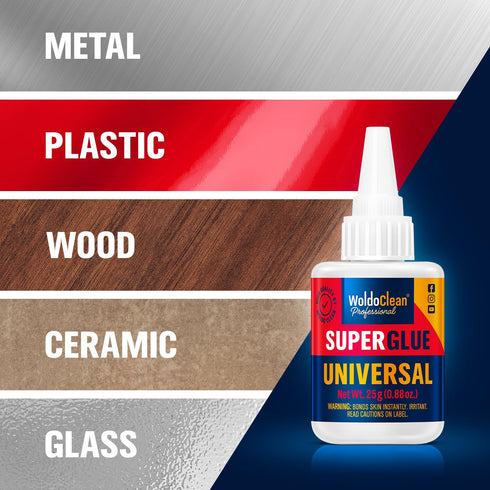 Super Glue for All Purpose - 25g Extra Strong, Waterproof, Heat-Resistant Clear Glue with Precise Nozzle