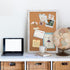 White Cork Board Bulletin Board, 24" x 18" Wooden Framed, Decorative Hanging Pin Board for Office Home School