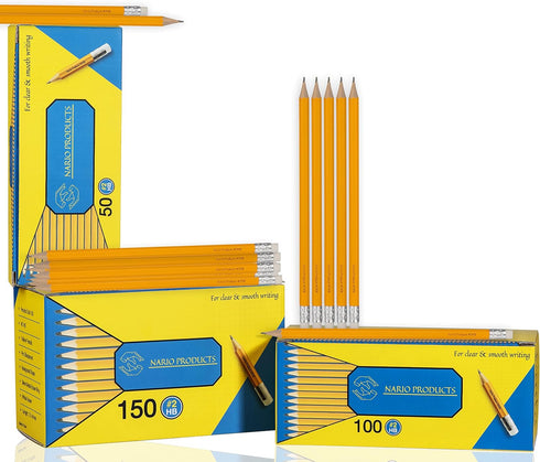 Pencils Bulk of 50: Pre Sharpened #HB Drawing Pencils for Kids, Teens, & Adults, White Eraser - 7.5 Hexagonal Shape for Graphite Sketching, Perfect for Tests & Projects by NARIO PRODUCTS