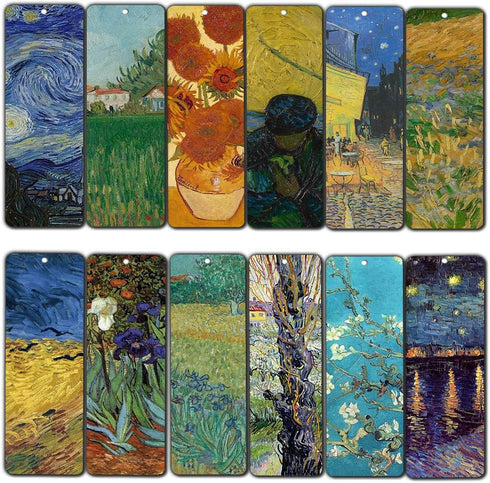 Loving Vincent Van Gogh Inspiring Quotes Bookmarker Cards, 36-Pack, Cool Classical Painting Art Print