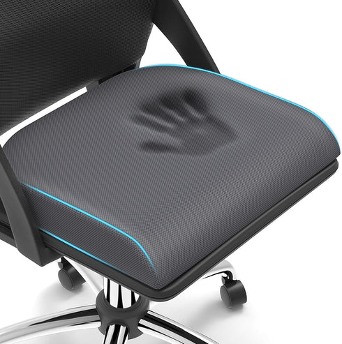 Large Seat Cushion, Soft Foam Cushion for Long Sitting Hours, Non-Slip Chair Pad for Back & Sciatica Pain Relief (Grey)