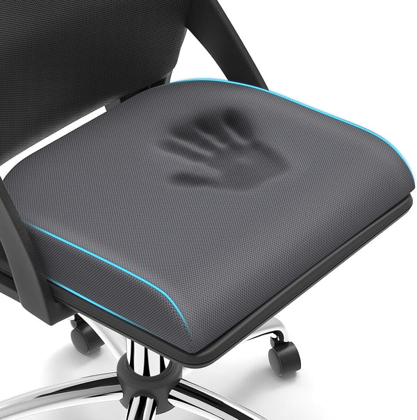 Large Seat Cushion, Soft Foam Cushion for Long Sitting Hours, Non-Slip Chair Pad for Back & Sciatica Pain Relief (Grey)