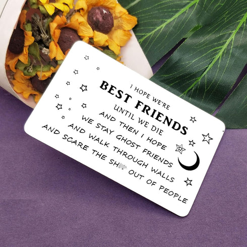 Engraved Metal Wallet Insert Card, Best Friends Gift, Funny Friendship Gift for Birthday Christmas Graduation