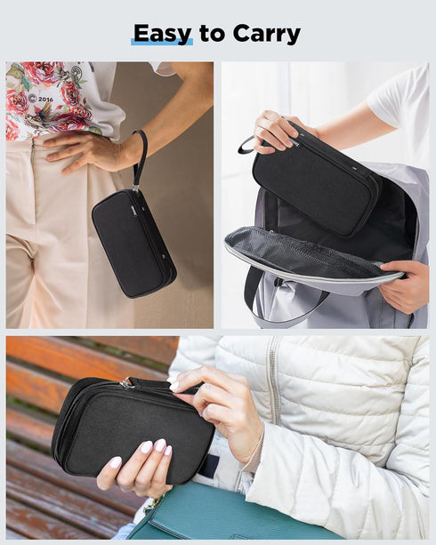 Zannaki A6 Zipper Binder, 6 Ring Personal Planner Journal, Budget Binder Cover Case, Black Portable Organizer