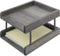 MyGift 2-Tier Rustic Gray Wood Paper File Organizer, In and Out Tray for Office Desktop Document Holder Rack