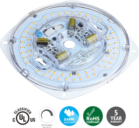 5.5" 6.73" 23W, 4000K, 1700LM, 120V, CRI90, Dimmable, UL/ES/JA8 LED Light Engine Retrofit Kit - Overall Size, Certified