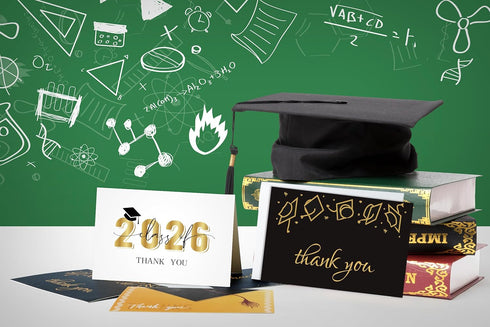 Nihuecne 36 Pack 4" 6" Commencement 6 x Graduation Thank You Cards with Self-adhesive Envelopes for College & High