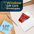 Guardian Gift Card Envelopes with Clear Window, Pack of 100 Blank Small Envelopes for Gift Cards, Business Cards, Key Cards, and More, 2 ½ Inches x 3 ? Inches, White