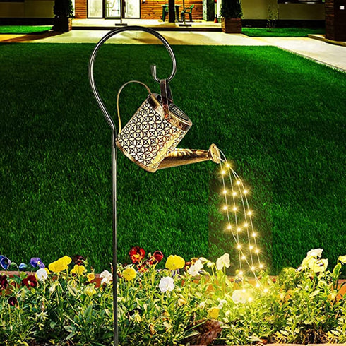 Solar Watering Can Lights, LED Outdoor Garden Lantern String Light, Waterproof Retro Metal for Yard Pathway Decoration
