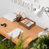 Desk Accessories Tray, 9.5x6.7x2 inch Office Box Tray for Pens, Stapler, Notes, Wooden Stationery Saver