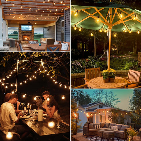 120W Dimmer 4 3 S14/ST38/G40 Larkvue Outdoor for String Lights with Remote, Brightness, Modes, Timer & Memory Function