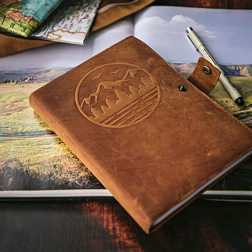 Travel Journal Series by Modest Goods, Refillable Leather Cover and A5 Notebook, Travel Accessories for Men & Women,