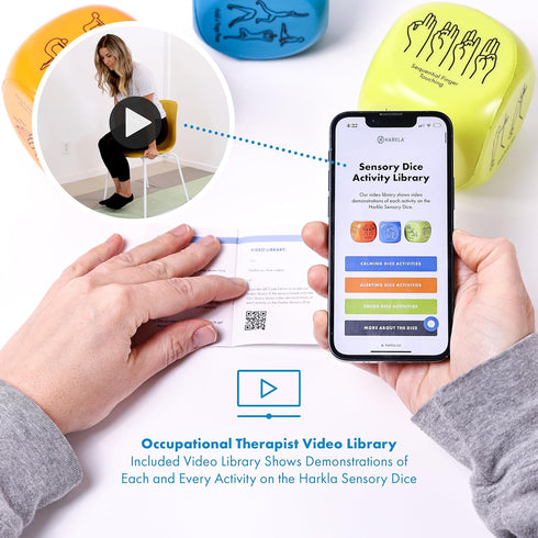 Harkla Sensory Activity Dice Fun and Effective Brain Breaks for Kids and Adults | Helps with Focus, Calm and Energy |