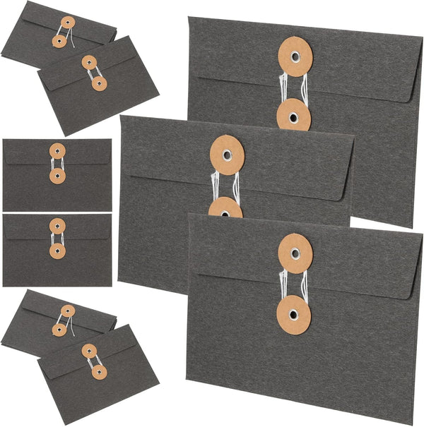 STOBOK Colored Folders Vintage Envelope Pockets with Button and String Closure, 10Pcs Kraft Paper Envelope File Folder