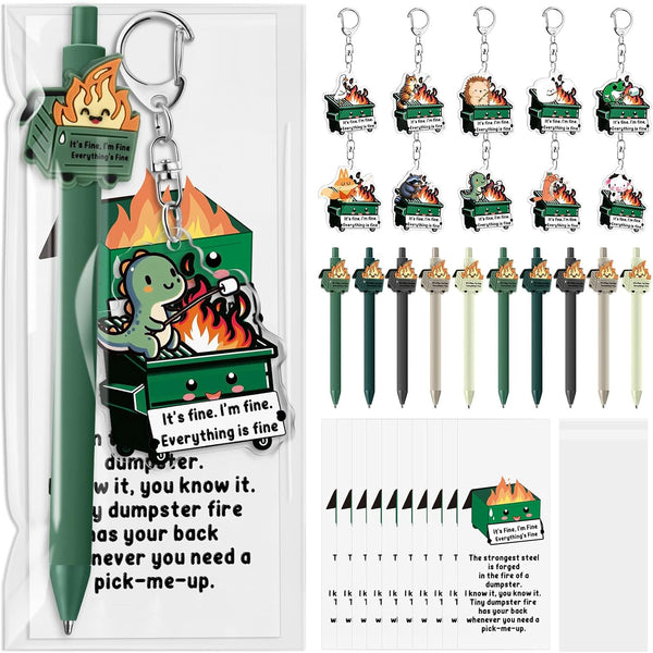 Sayglossy 100 Sets Funny Dumpster Fire Response Team Employee Appreciation Gifts Positive Animal
