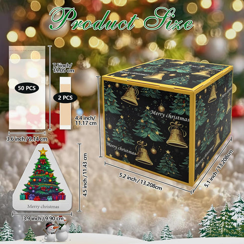 FERGONO Set Men(Green-1Pcs) Money Box for Cash Gift Pull, Merry Christmas Money Gift Box Surprise Gift Box Pull Money