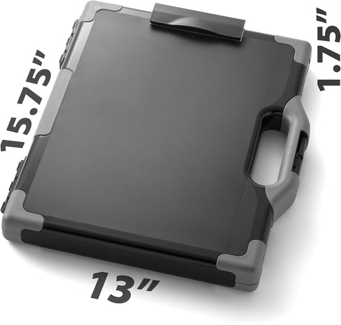 Officemate Carry All Clipboard Storage Box, Letter/Legal Size, Black and Gray (83324)