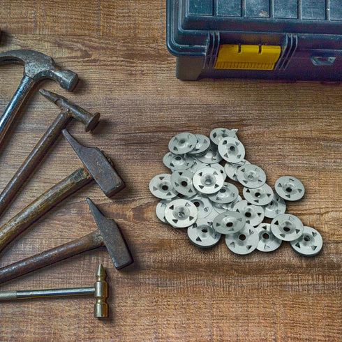300 Pcs Metal Washers 1-1/8 Inch for Foam Board Fasteners Installation, Insulation Board Hardware Fixing