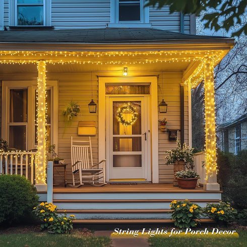 33ft 100 8 JMEXSUSS LED Warm White String Lights for Room Decor, Battery Operated Christmas Lights with Modes Remote