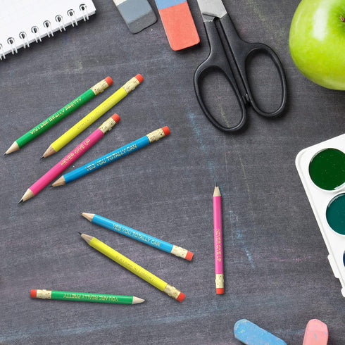Tinlade 72 Pcs Inspirational Golf Pencils with Erasers, Bulk 4 Colors Quotes, Presharpened Mini Pencils for School