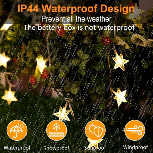 Operated,10ft 20 Star String Lights Battery LED Star Fairy String Lights, Battery Powered Christmas Lights for Indoor