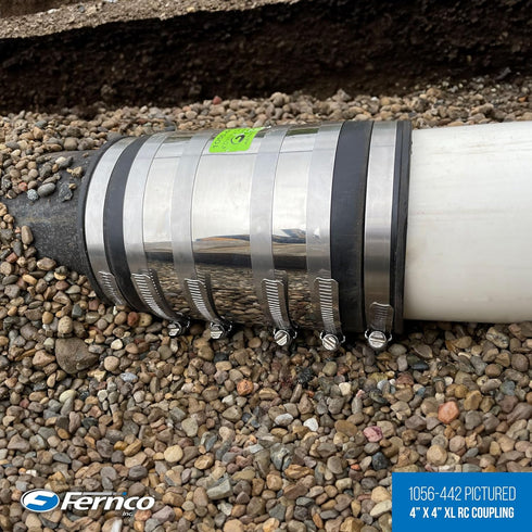 Fernco 3-inch XL Flexible Pipe Coupling Connector Fitting with Stainless Shield for Below Ground Plastic, Cast Iron,