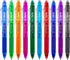 ParKoo Retractable Erasable Gel Pens, Clicker, Fine Point 0.7mm, Assorted Color Inks, 10-Pack