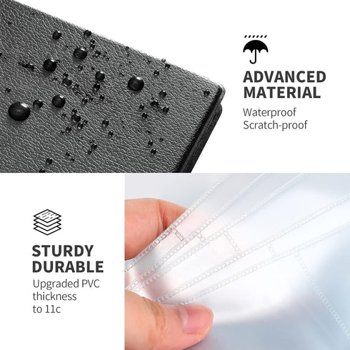 Business Card Holder for 240 Cards, Portable Organizer for Men & Women, Professional Business Cards Book, Black