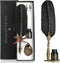 VANGOAL Vintage Black Feather Pen and Ink Set, Classic Series Goose Quill, Calligraphy Nibs, Black Dip Ink, Antique