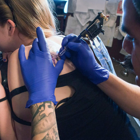 AMMEX Indigo Nitrile Disposable Exam Gloves, 3 Mil, Large, Box of 100, Latex & Powder Free