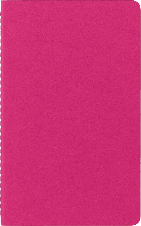 Moleskine Cahier Journal, Soft Cover, Large (5" x 8.25") Ruled/Lined, Kinetic Pink, 80 Pages (Set of 3)
