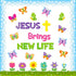 Yopyame 94PCS Bulletin Board Set, Jesus Brings New Life, Spring Butterfly Flowers, Easter Decor