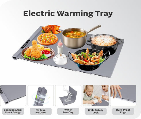 BloomFlex Electric Food Warming Tray Large Buffet Server with Adjustable Temperature, Cool-Touch Handles & Non-Stick