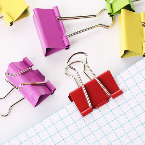Mr. Pen- Binder Clips, 1.25 inch, 25 Pack, Medium Colored Binder Clips
