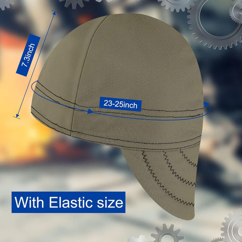 Macarrie 3 Pcs Welding Hats for Men, Flame Resistant Cotton Cap with Mesh Inside Liner