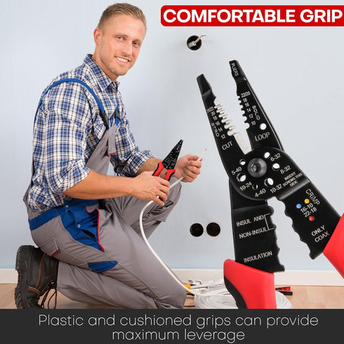 Wire Stripper Cutter, 8 Inch Wire Stripping Tool, Multi-Function Hand Tool, XT-1-001