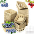 LJLGSZY 50 Pack Natural Pulp Fiber Berry Baskets with Blank Label for Vegetables