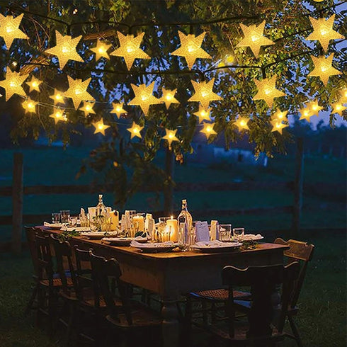 Solar String Lights Outdoor, 30ft 50LED Waterproof Christmas Lights with 8 Modes for Gardens and Patio Decor