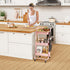DTK 3 Tier Metal Utility Rolling Cart - Storage Organizer Cart with Table Top and Side Bags