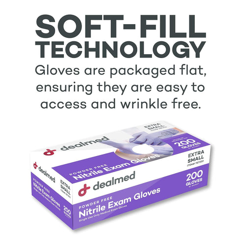 Dealmed Medical Exam Gloves – 200 Count XS Nitrile Disposable Latex Free Multi-Purpose
