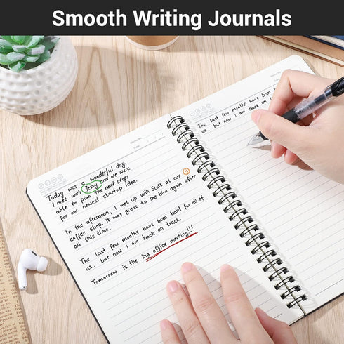 EUSOAR Spiral Ruled Notebook, A5, 6 Packs, 5.5x8.3, 120 Pages Lined Travel Writing Notebooks, Memo Notepad