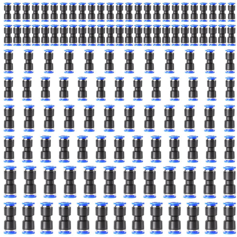 TAILONZ PNEUMATIC Straight Push Connectors, Plastic Quick Release Connectors for 4 6 8 10 12 Tube, 125 pcs