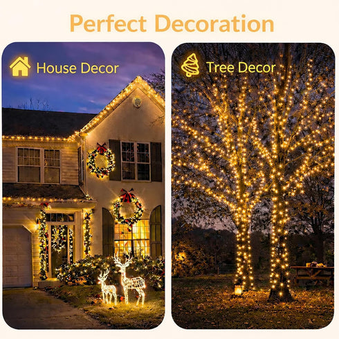 4-Pack 800 264FT 8 SyouHome Solar Fairy Lights Outdoor, LEDs Extra-Long Solar String Lights, Modes Waterproof Twinkle