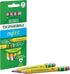 Ticonderoga My First Short Triangular Wood-Cased Pencils, 2 HB Soft with Erasers, Yellow, 4 Count